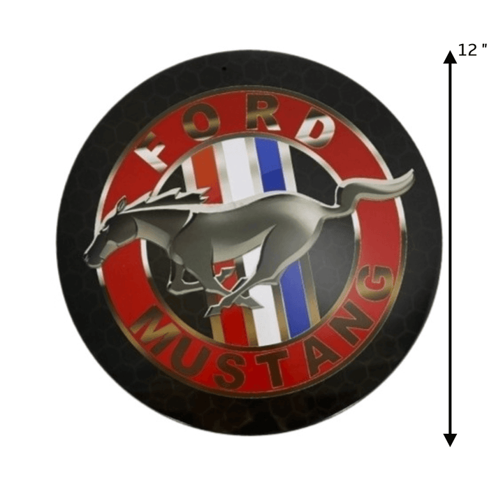 Ford Mustang Round Metal Sign