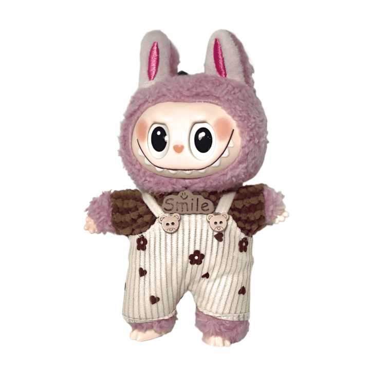 Monster Buddy Doll Cozy Smile Edition in cute bunny outfit with smile detail and bear buttons.