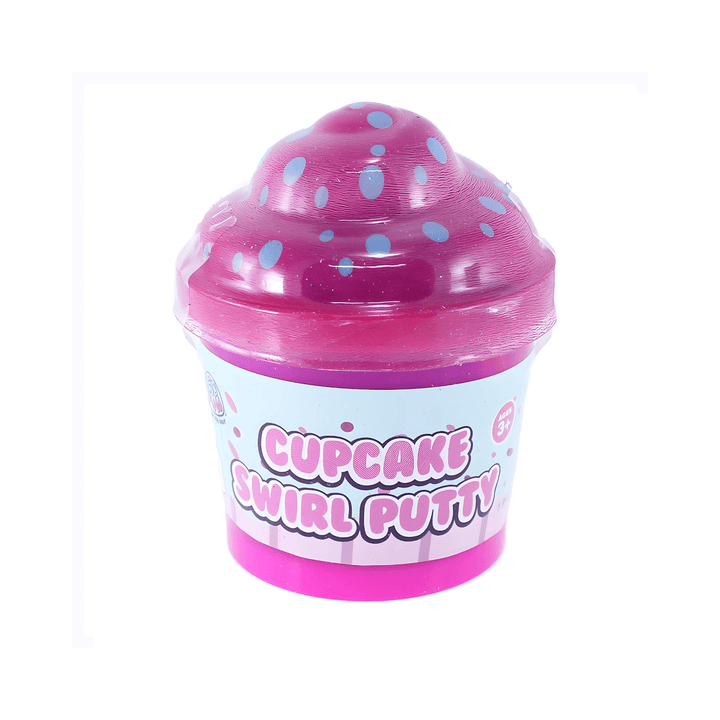 Cupcake Swirl Putty in a cupcake-shaped container with colorful frosting and playful design, perfect sensory toy.