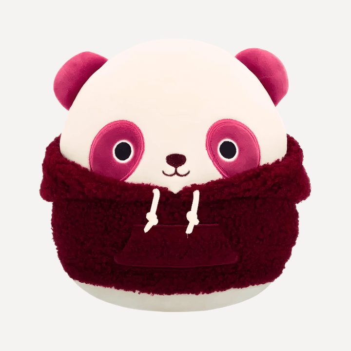 squishmallow panda plush, ponder 12 inch panda squishmallow plush with hoodie, panda squishmallow