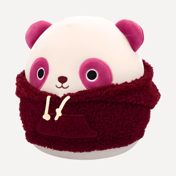 squishmallow panda plush, ponder 12 inch panda squishmallow plush with hoodie, panda squishmallow