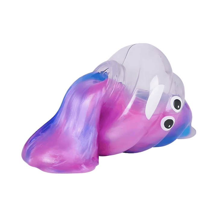 Vibrant Unicorn Poop Glitter Slime Putty 3" in poop-shaped container with gooey, squishy textures for kids.