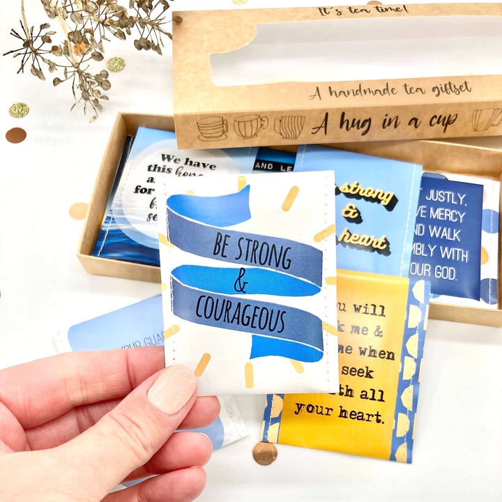tea gift for him, men’s Christian gift, Christian tea gifttea set, English Breakfast, Earl Grey, Rooibos, Chamomile, Pure Green Tea, Peppermint and Berry tea 
