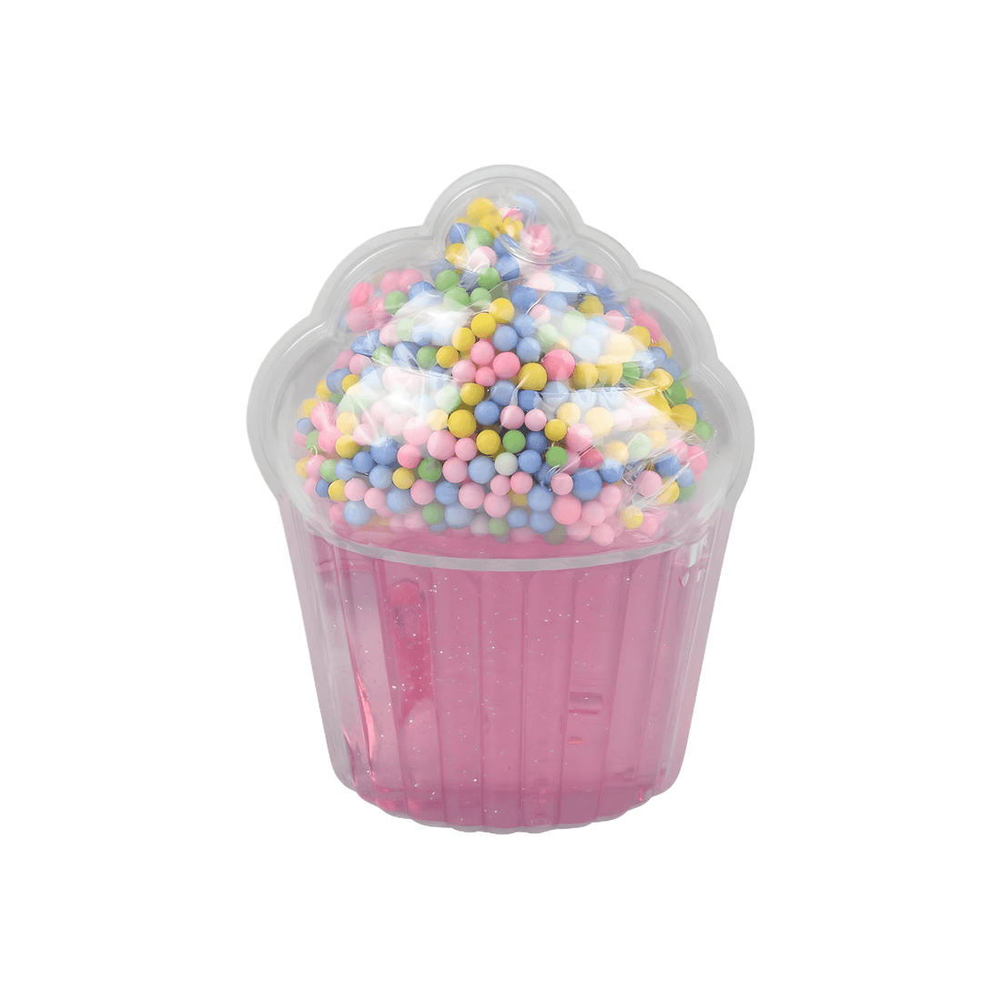 Colorful 3.25" Sprinkle Cupcake Putty in a cupcake-shaped container with vibrant sprinkles on top.