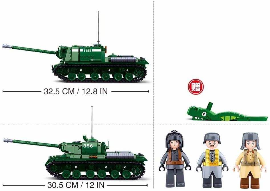 Image of Sluban IS2 Heavy Battle Tank WW2 construction set featuring two tank models and mini-figures.