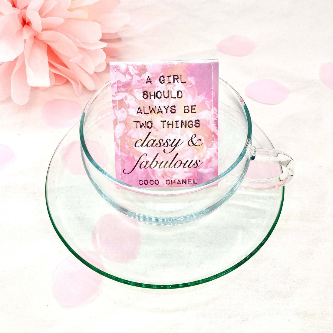 stylish tea gift, luxury tea gift, Coco Chanel tea set