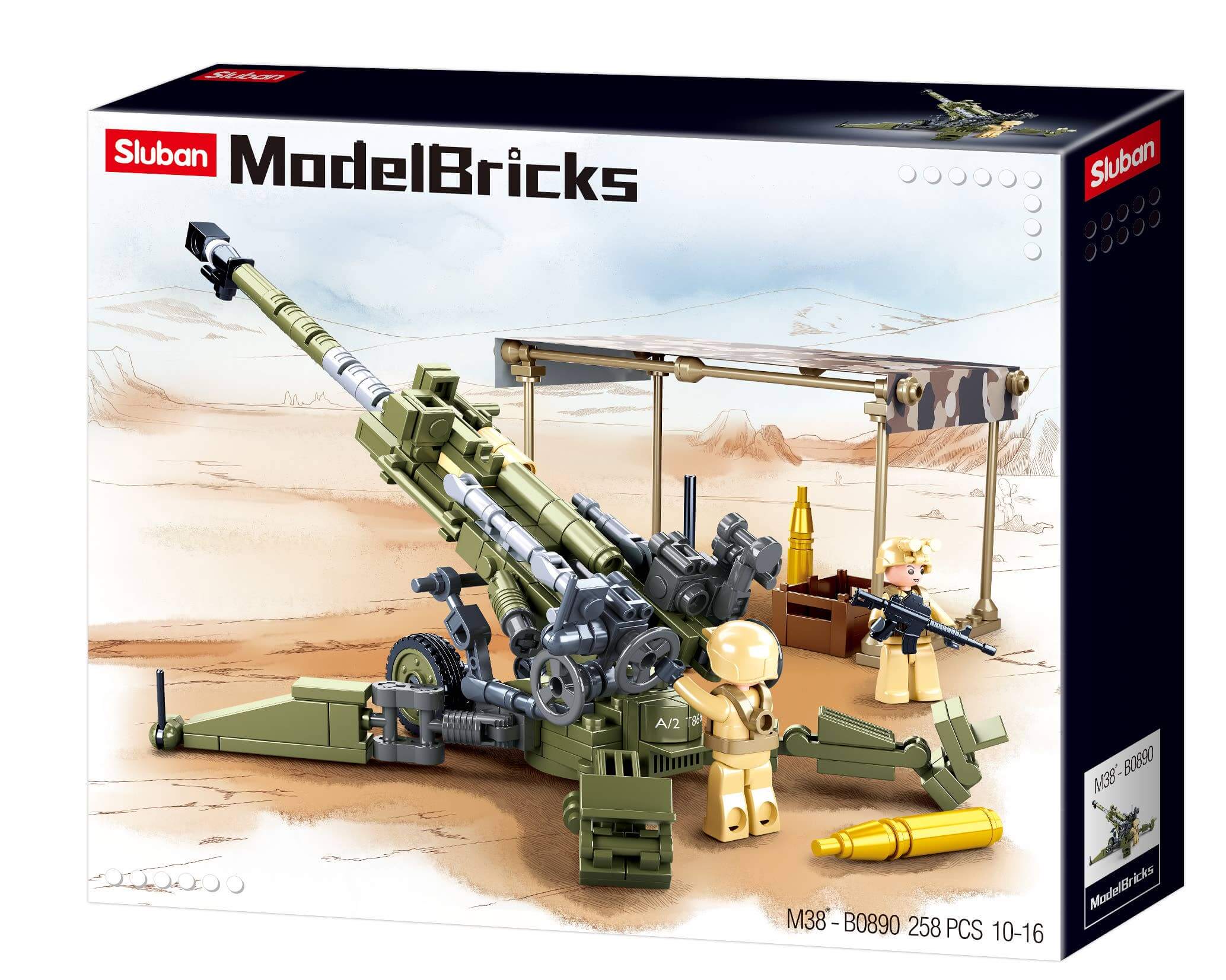 Sluban - M777 Howitzer Artillery US Military Set construction kit with figures and cannon.