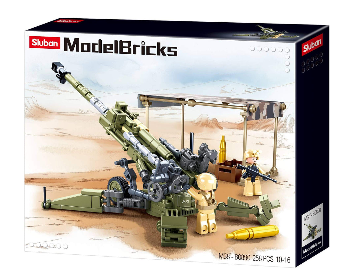 Sluban - M777 Howitzer Artillery US Military Set construction kit with figures and cannon.