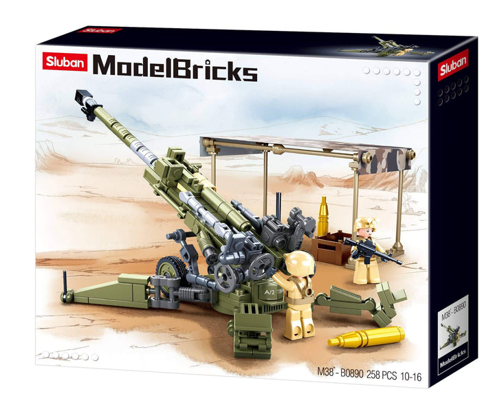 Sluban - M777 Howitzer Artillery US Military Set construction kit with figures and cannon.