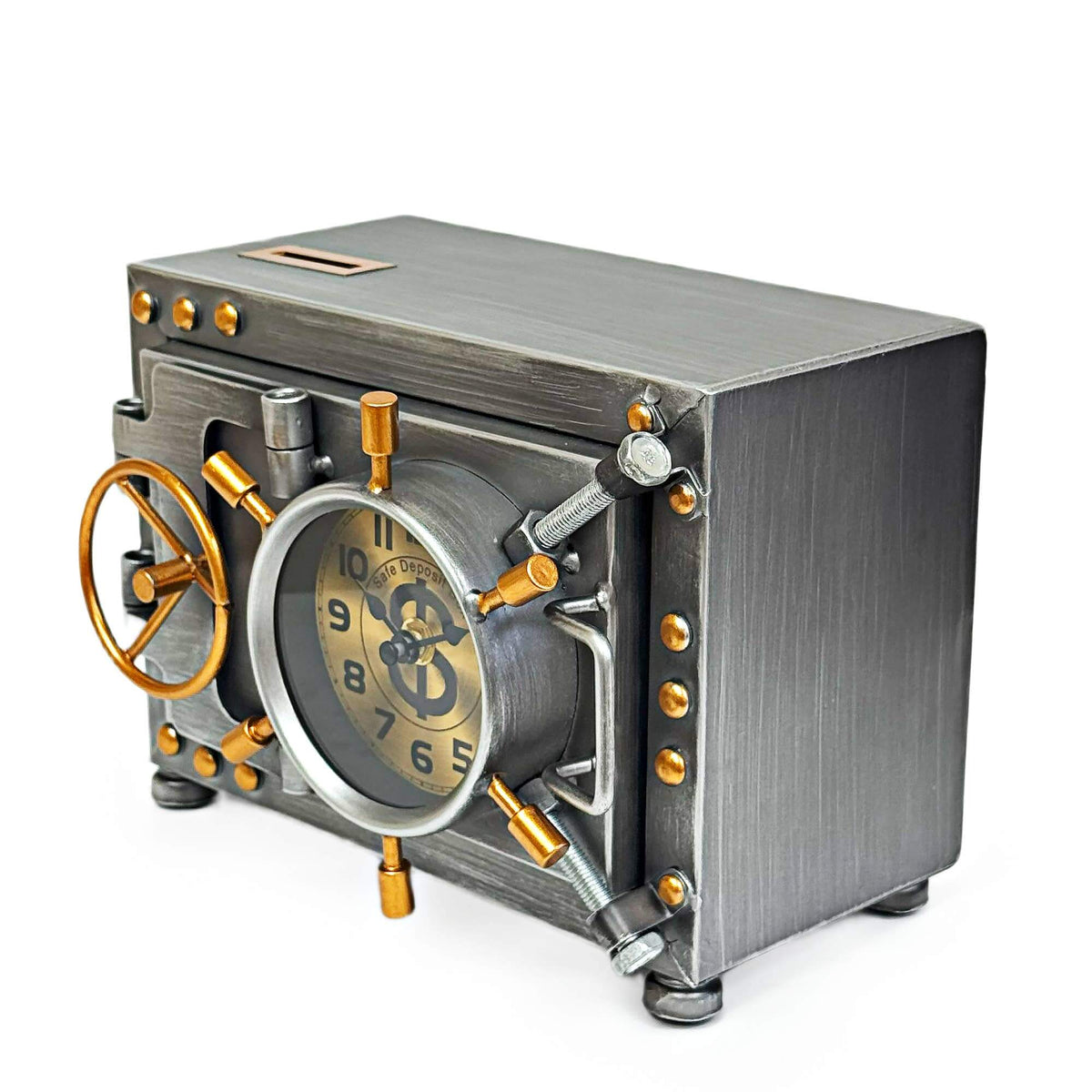 Bank Vault Table Clock - Industrial Charm for Your Desk – Everbond Gifts