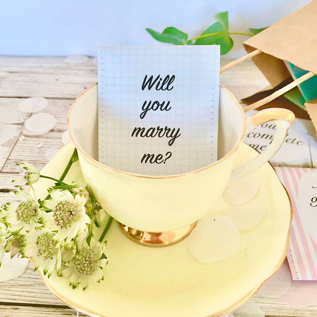proposal gift, engagement idea, engagement gift, marriage tea set, engagement tea