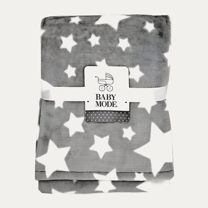 Baby Mode Fleece Star Blanket (Grey)