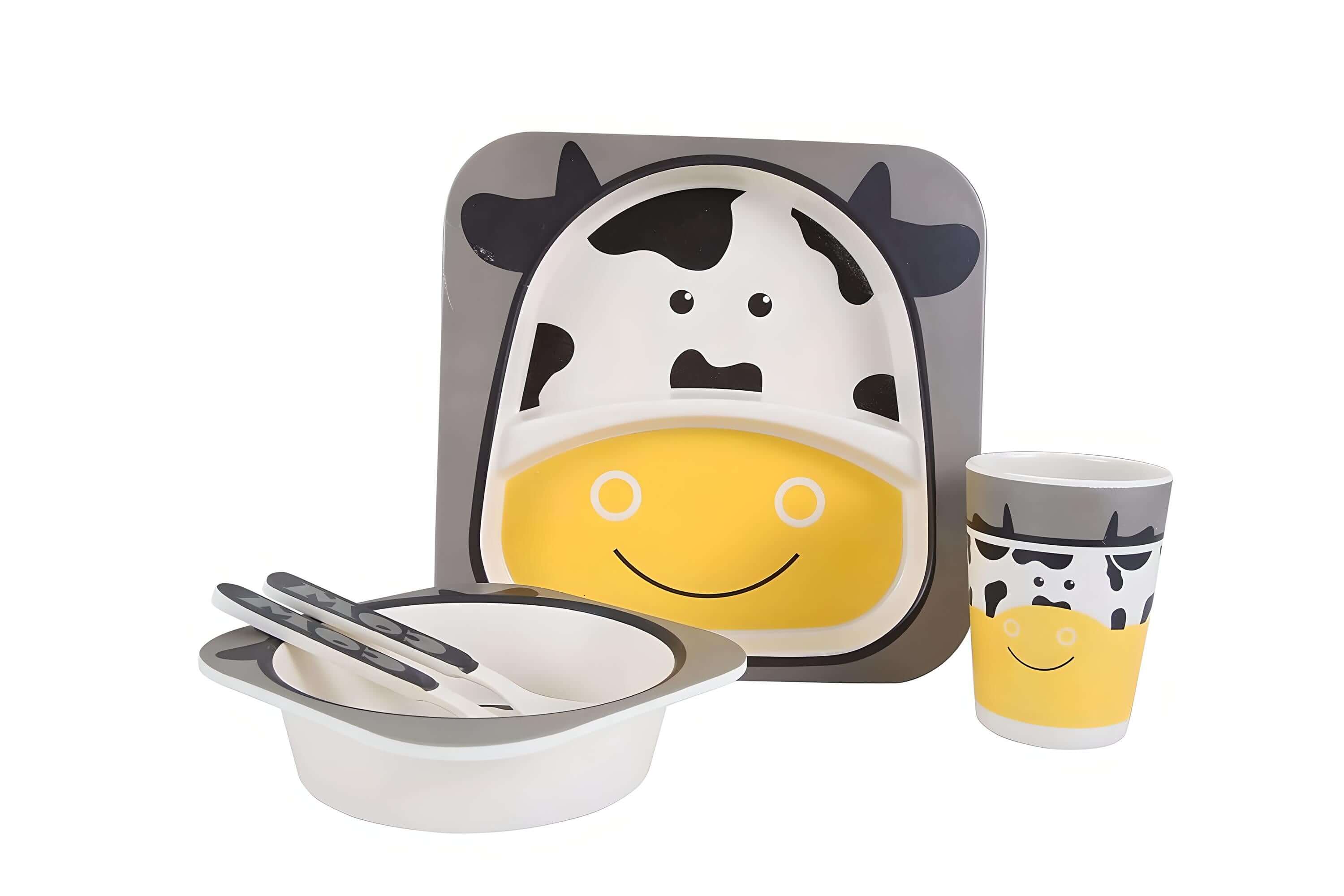 Bamboo Kids Dinnerware Set – Eco-Friendly Toddler Tableware