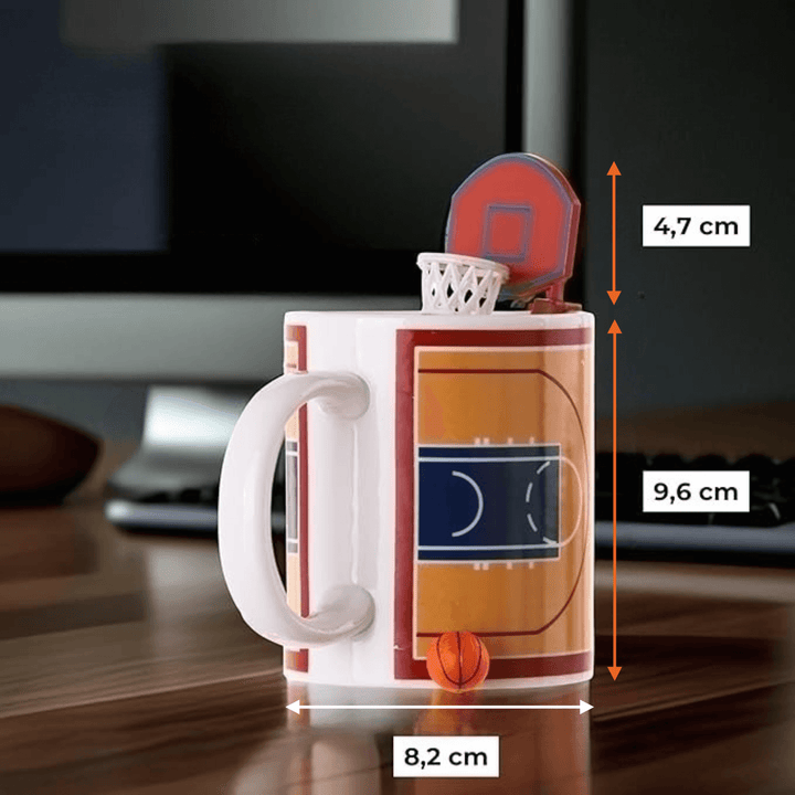 Basketball Mug with Hoop – Fun Sports Coffee Cup