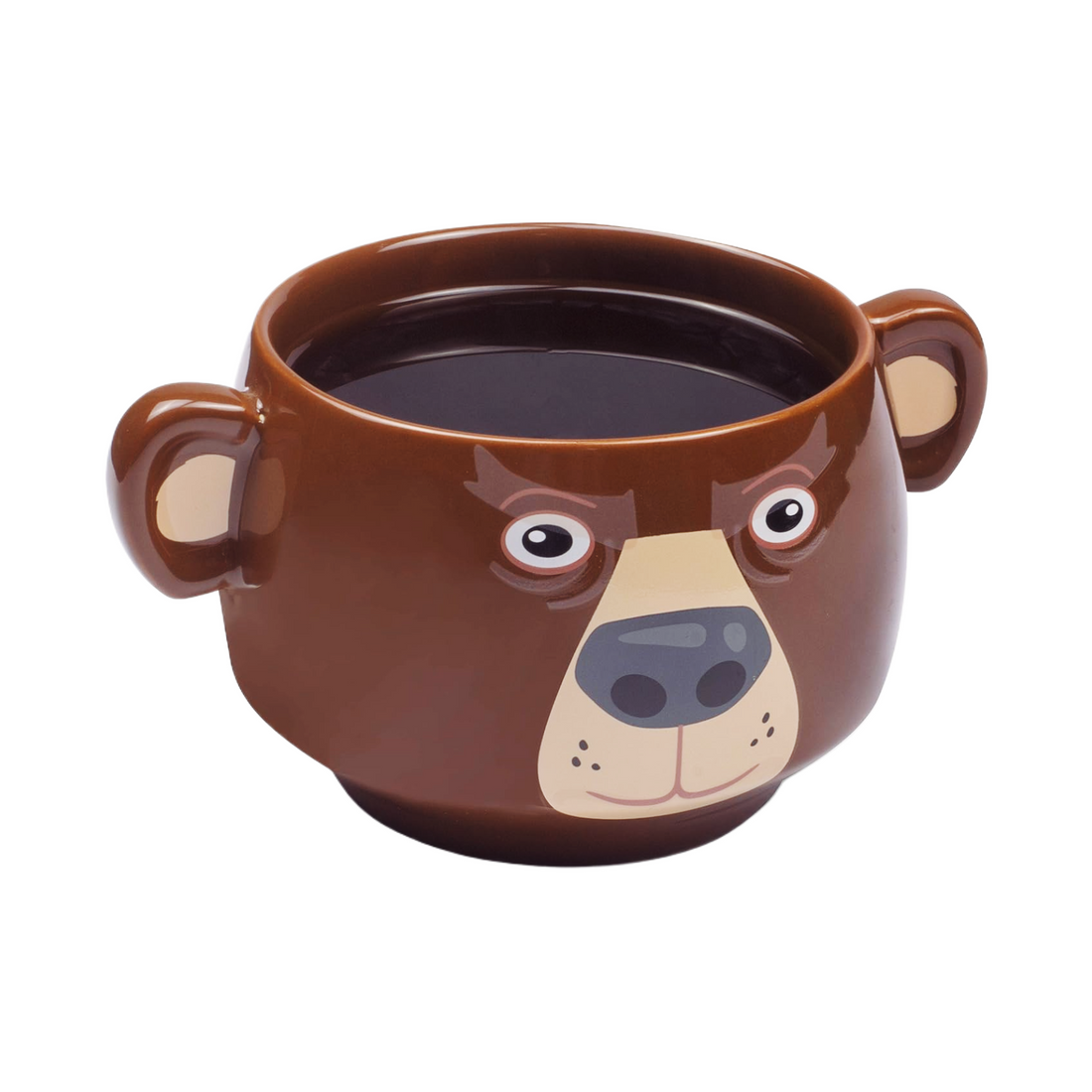 Bear Heat Change Mug featuring a bear face design with ears, perfect for enjoying warm beverages.