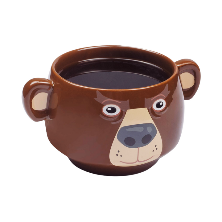 Bear Heat Change Mug featuring a bear face design with ears, perfect for enjoying warm beverages.