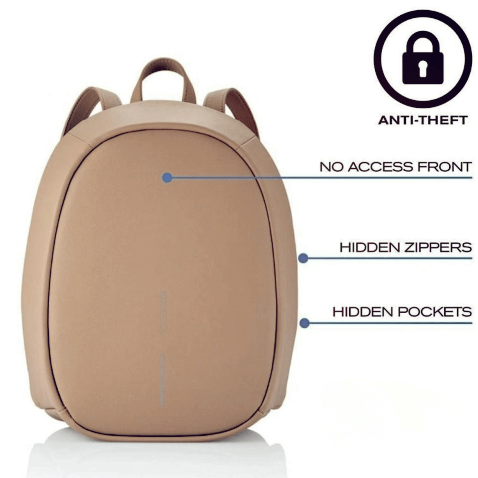 Bobby Elle Anti-Theft Backpack Brown