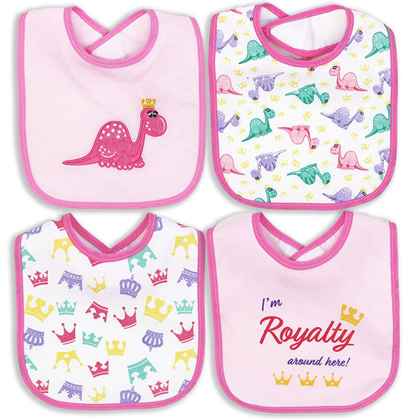 Buba Baby 4 Pack Waterproof Bib w/ Peva Back (Pink) - Everbond Gifts