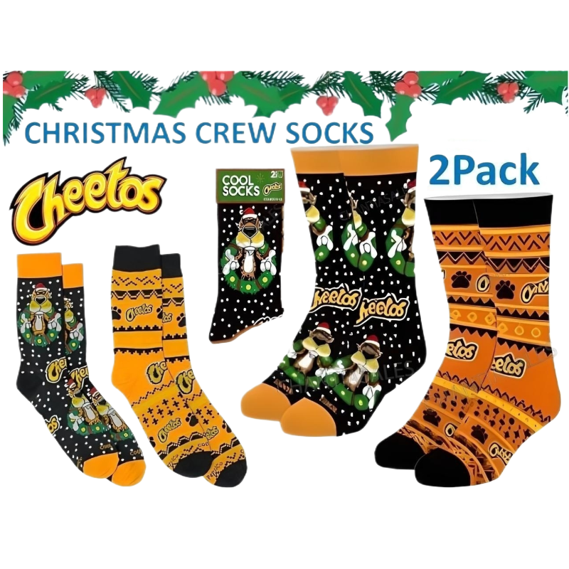 Cheetos Christams Crew Socks - 2 Pack