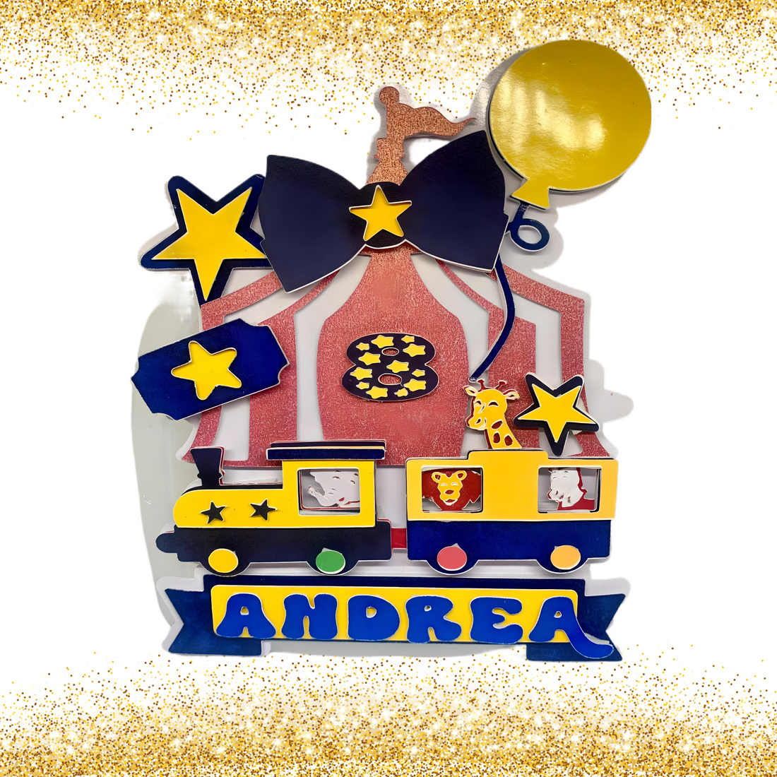 Custom 3D Circus Cake Topper - Everbond Gifts