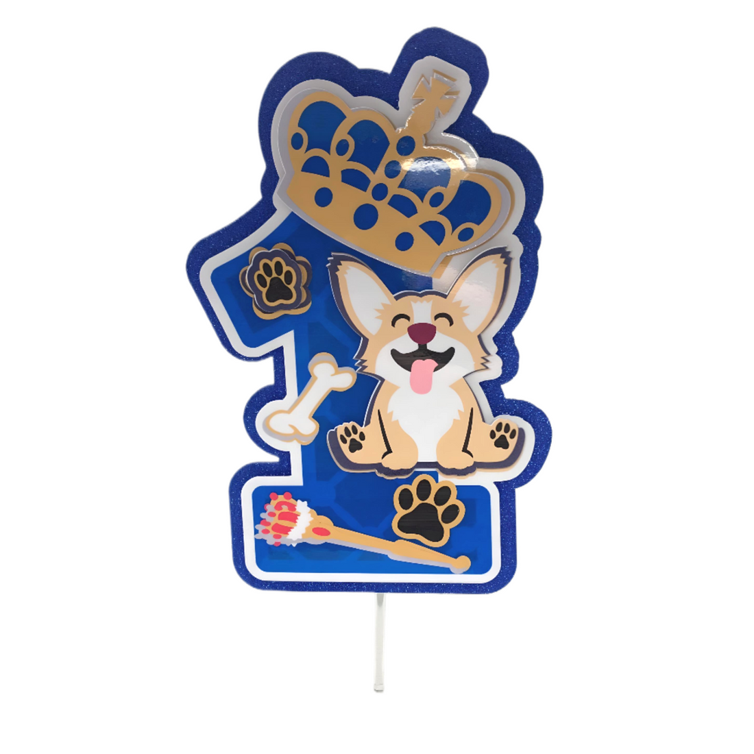 Corgi Queen Cake Topper – Customizable Age Design