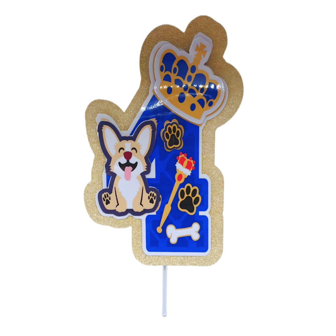 Corgi Queen Cake Topper – Customizable Age Design