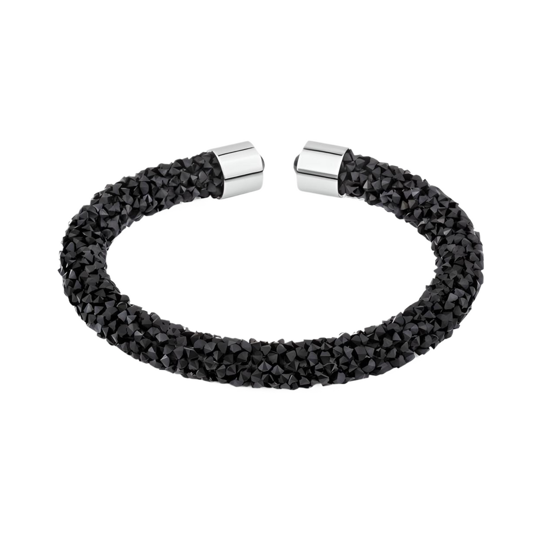 Crystals Bangle Cuff - Black - Everbond Gifts