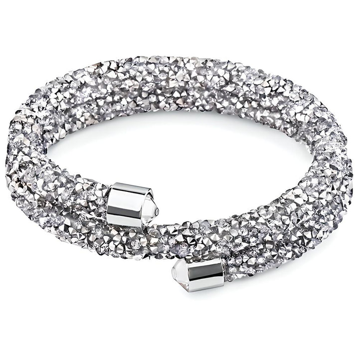 Crystals Double Bangle - Grey - Everbond Gifts