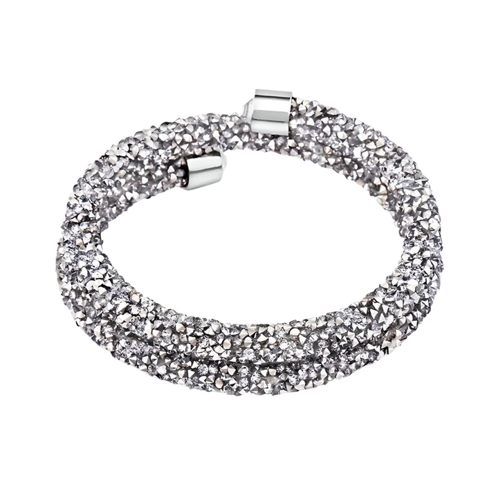 Crystals Double Bangle - Grey - Everbond Gifts