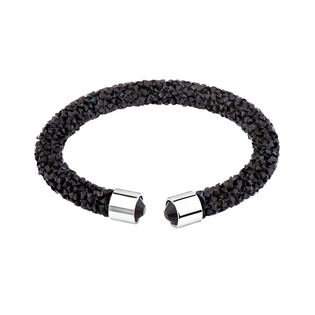 Crystals Bangle Cuff - Black - Everbond Gifts