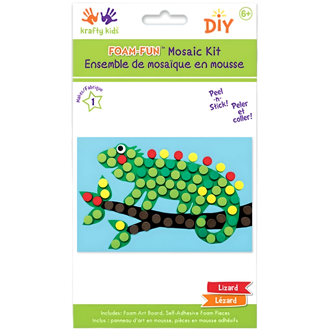 Krafty Kids DIY Foam Fun Craft Kit - Lizard - Everbond Gifts