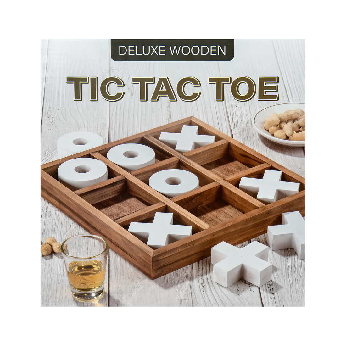 Deluxe Wooden Tic Tac Toe Game - Everbond Gifts