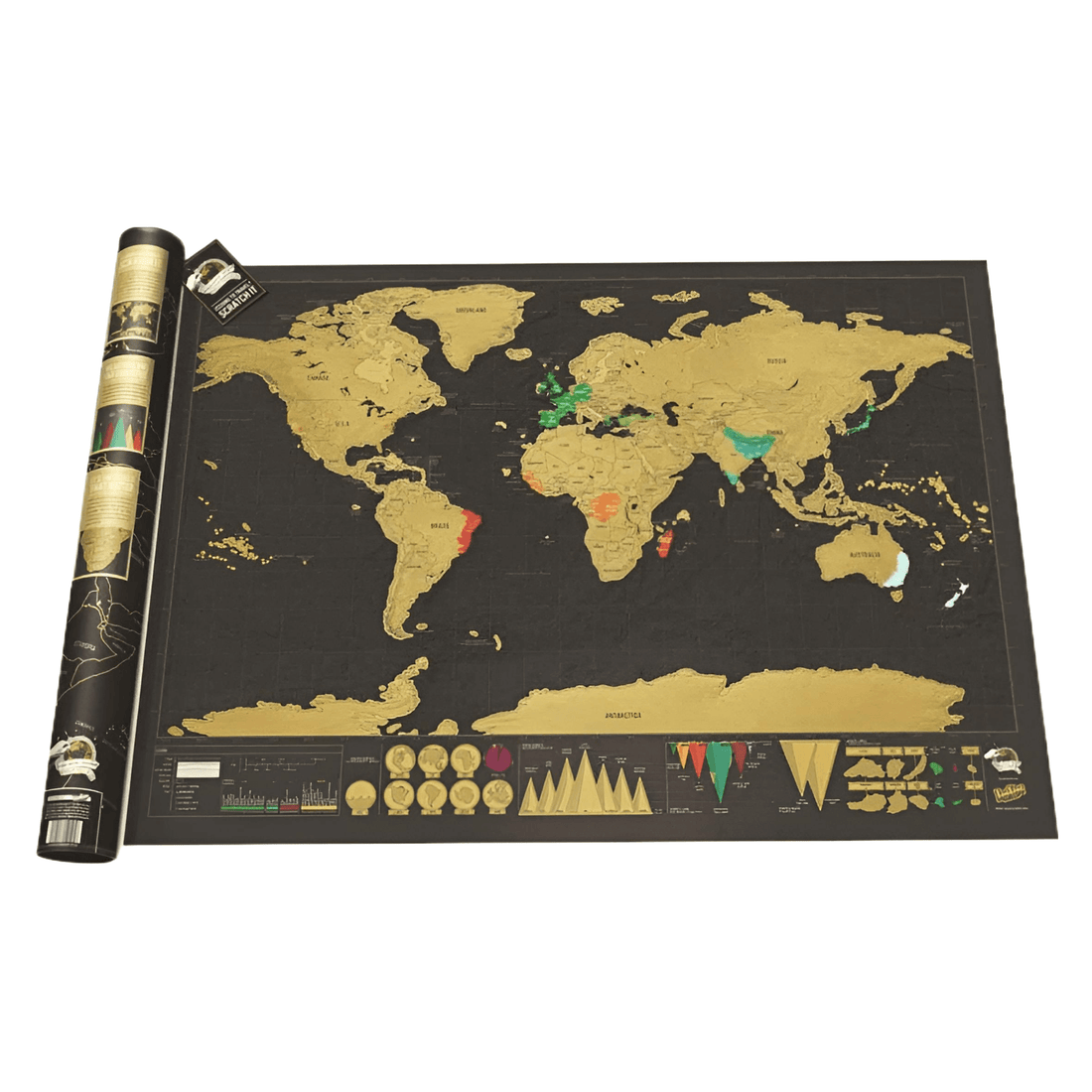 Frequent Flyer Gift Set scratch map showing countries to track travel destinations and adventures.
