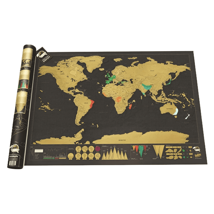 Frequent Flyer Gift Set scratch map showing countries to track travel destinations and adventures.