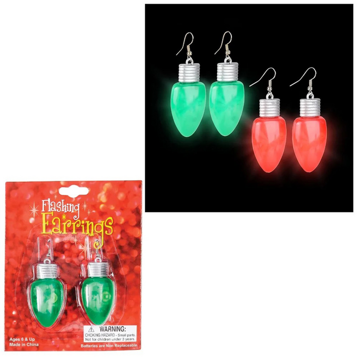 Flashing Bulb Shape Earrings 2"