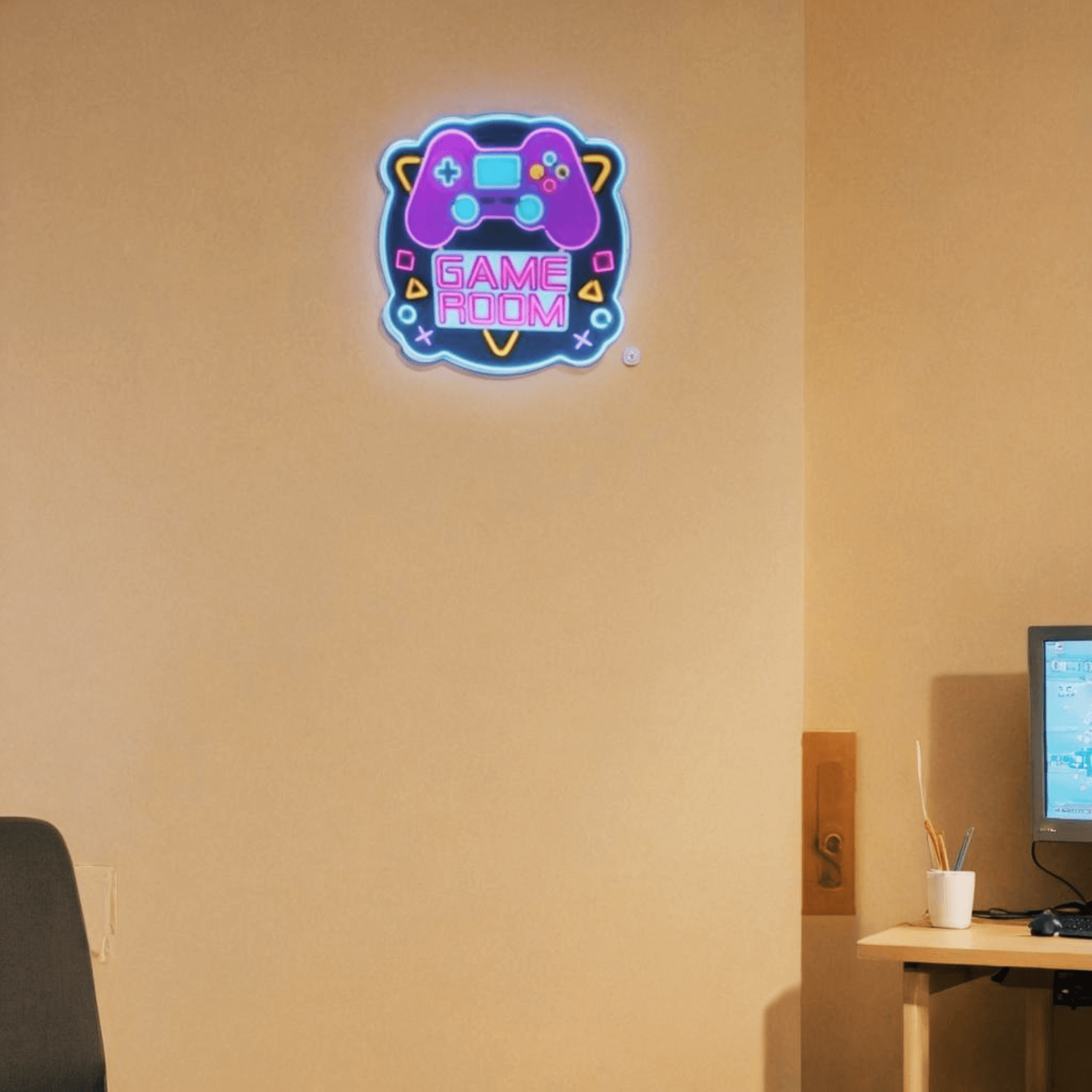 Game Room Lenticular Wood Sign – 3D Effect Wall Decor