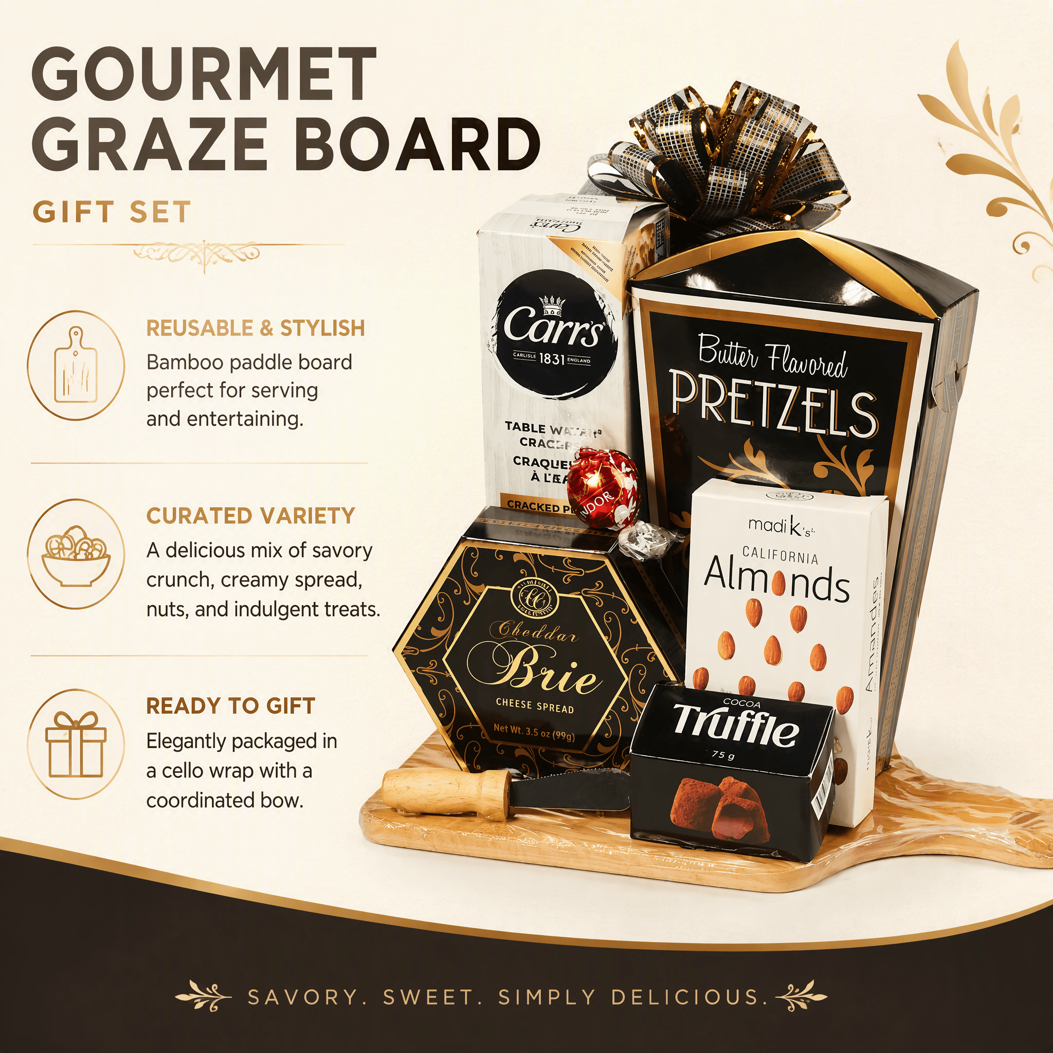 Gourmet Graze Board – Luxuriöser Snack-Geschenkkorb