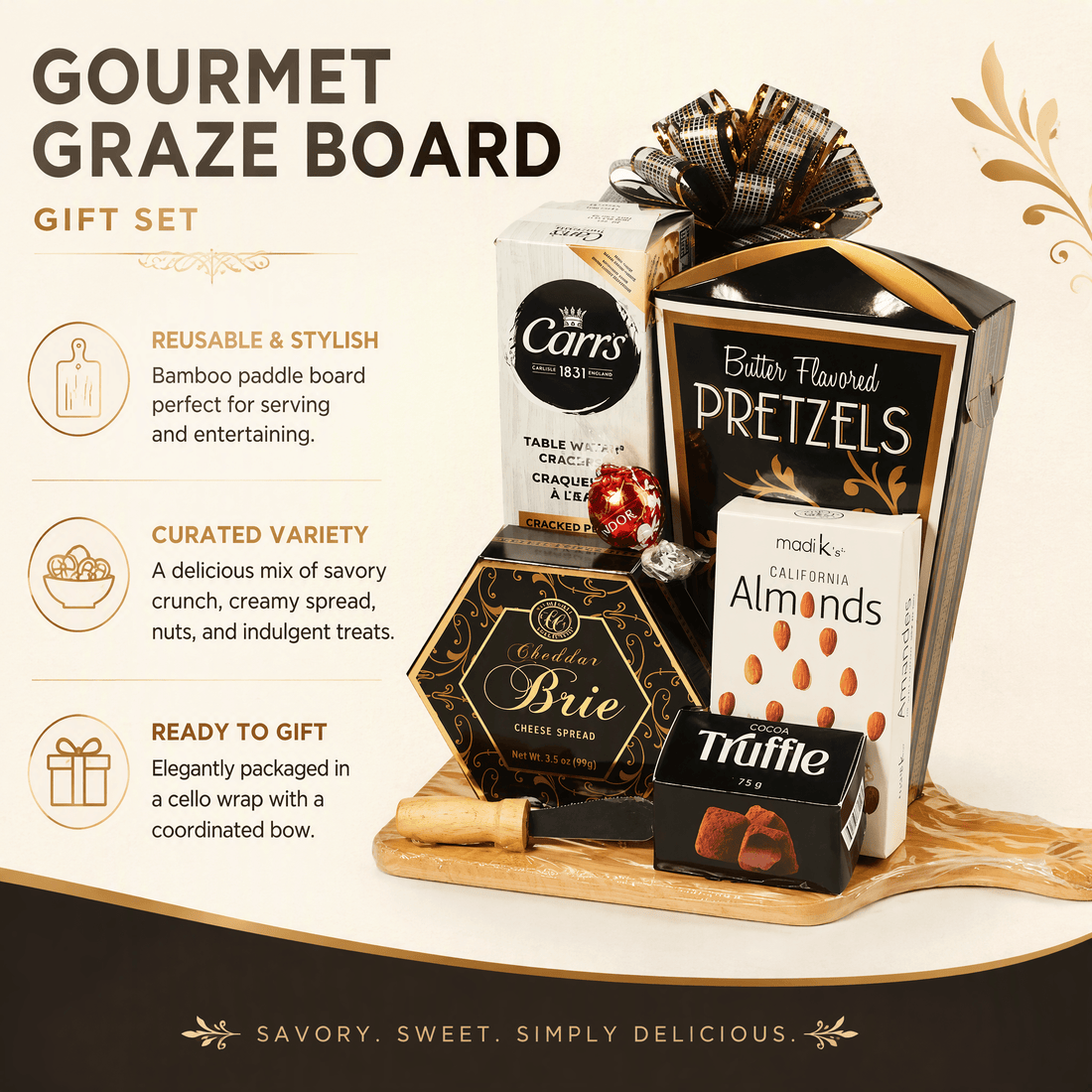Gourmet Graze Board – Luxuriöser Snack-Geschenkkorb