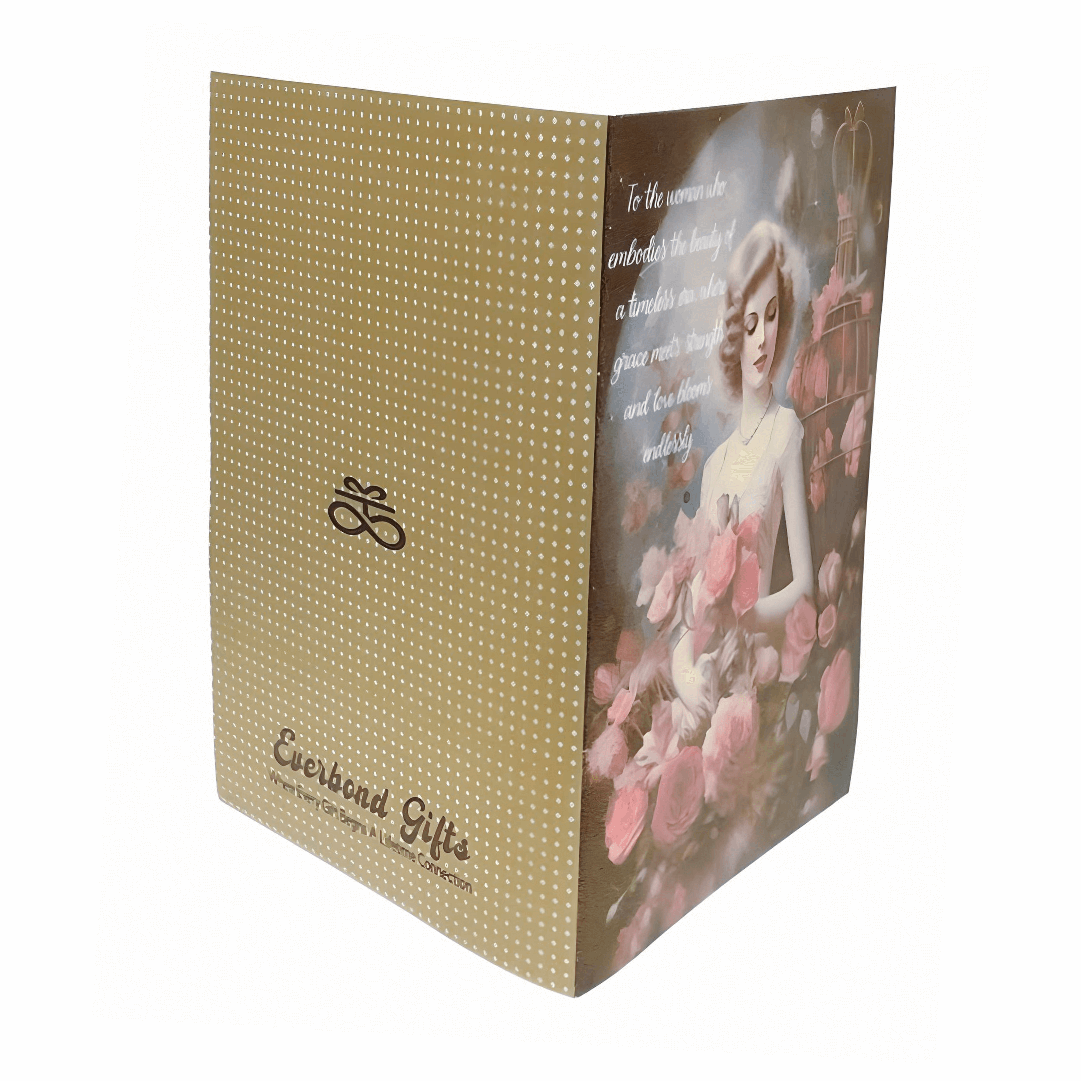 Grace in Bloom Valentine’s Day card featuring a vintage-style lady surrounded by flowers, ideal for heartfelt messages.