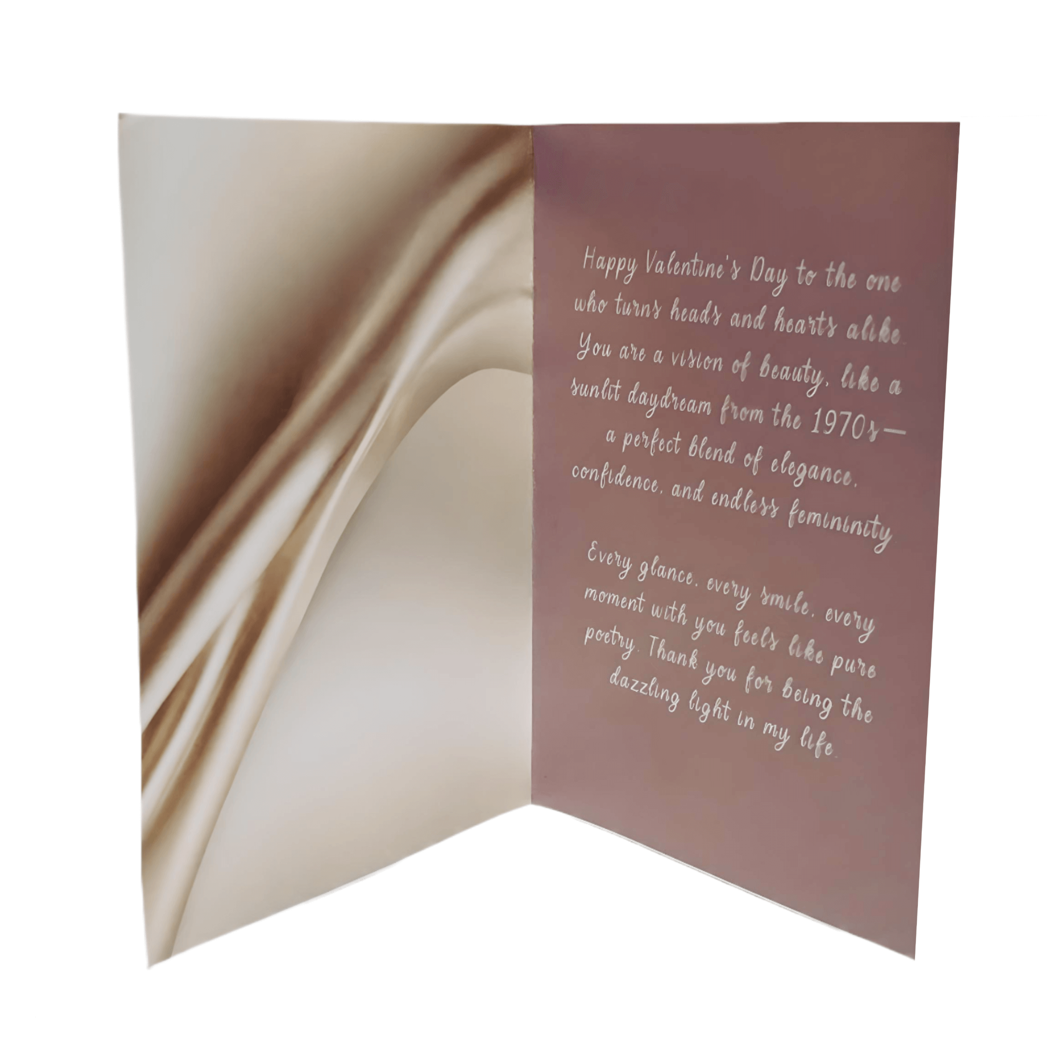 Interior of Grace in Bloom Valentine's Day card with elegant greeting and soft pastel design, perfect for heartfelt messages.