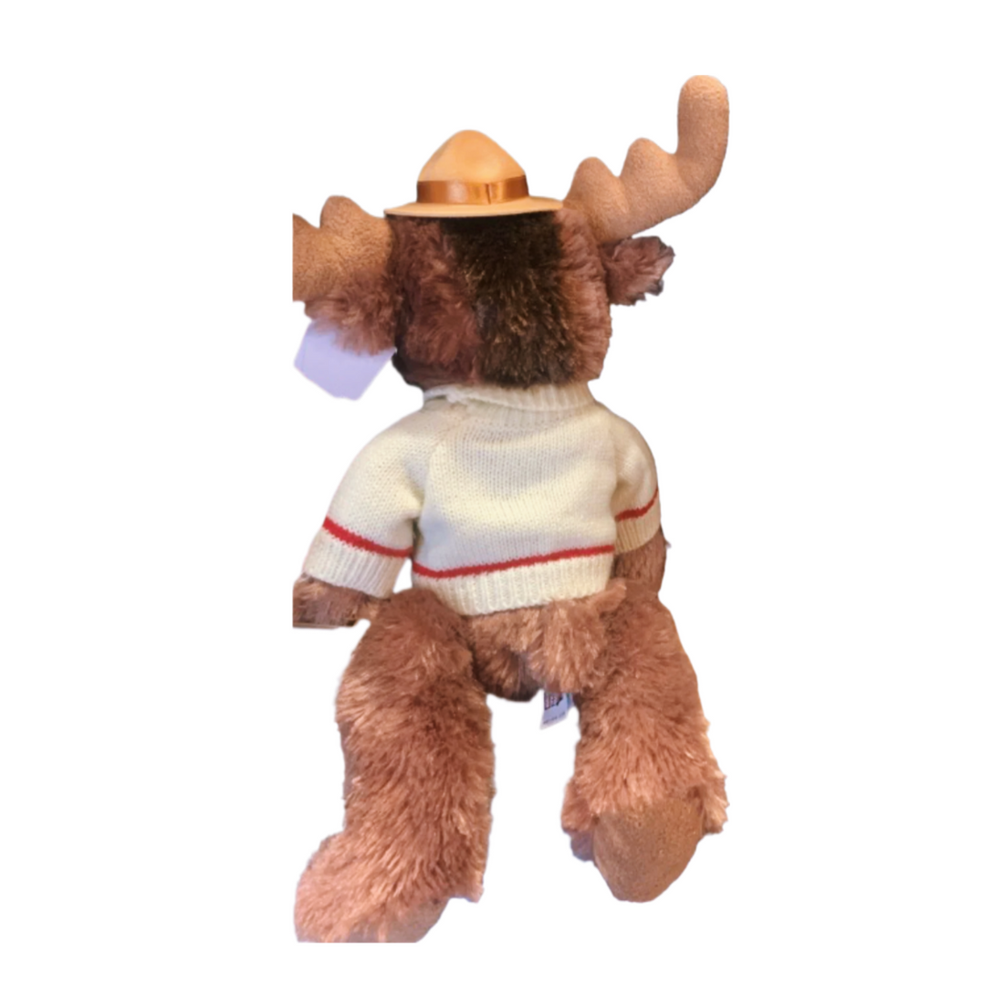 Happy Moose with Plush Canada sweater, 15" plush toy wearing a cozy sweater and RCMP-style hat.