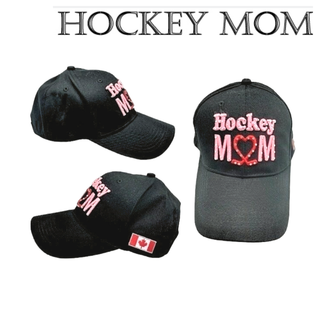 Embroidered Hockey Ball Caps - Hockey Mom