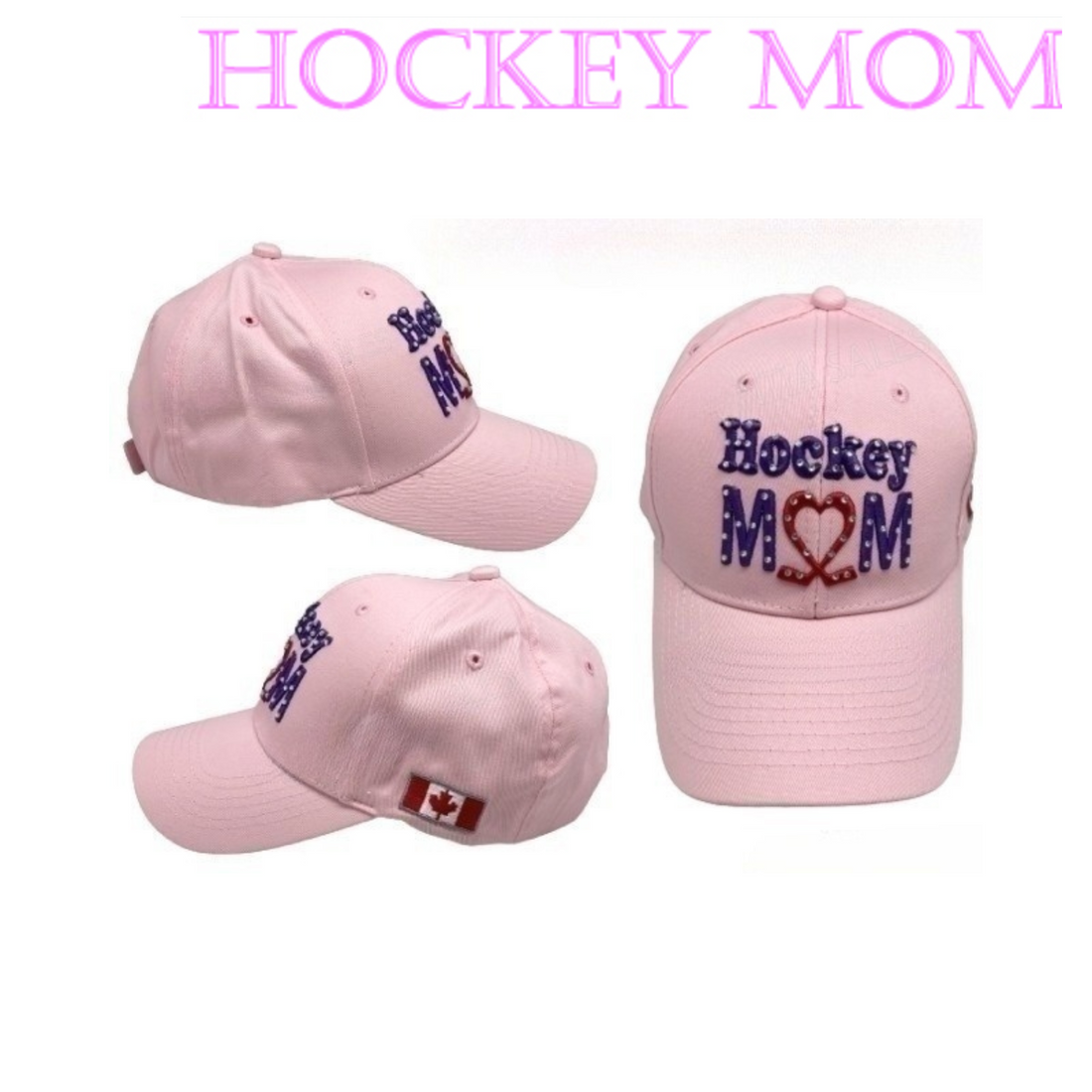 Embroidered Hockey Ball Caps - Hockey Mom