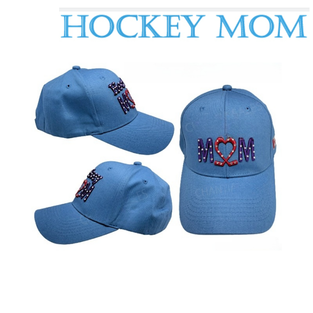 Embroidered Hockey Ball Caps - Hockey Mom