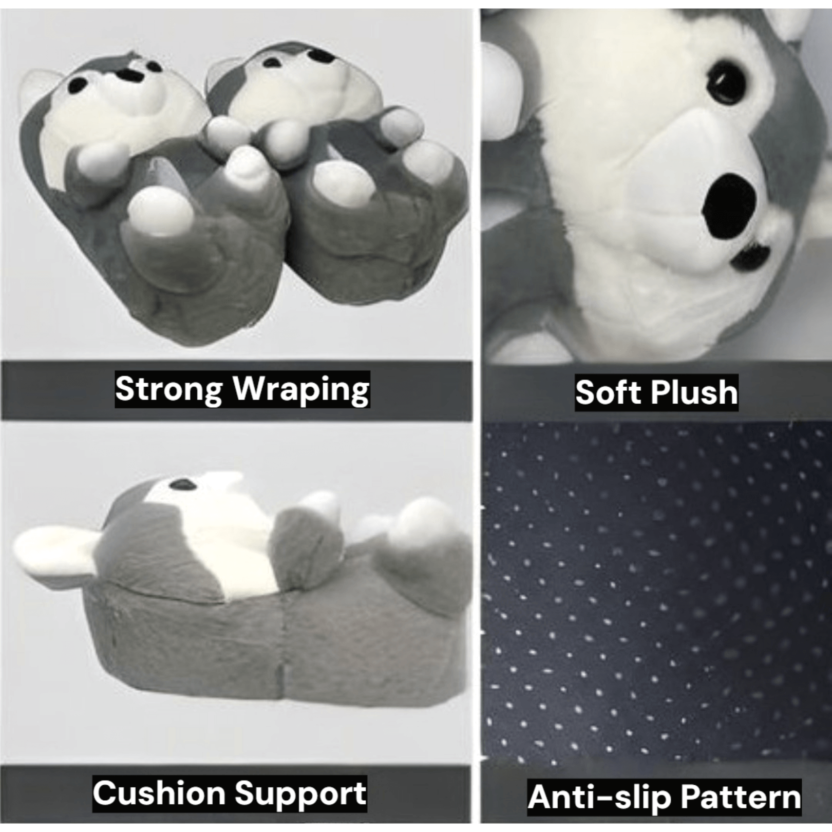 Husky Plush Slippers