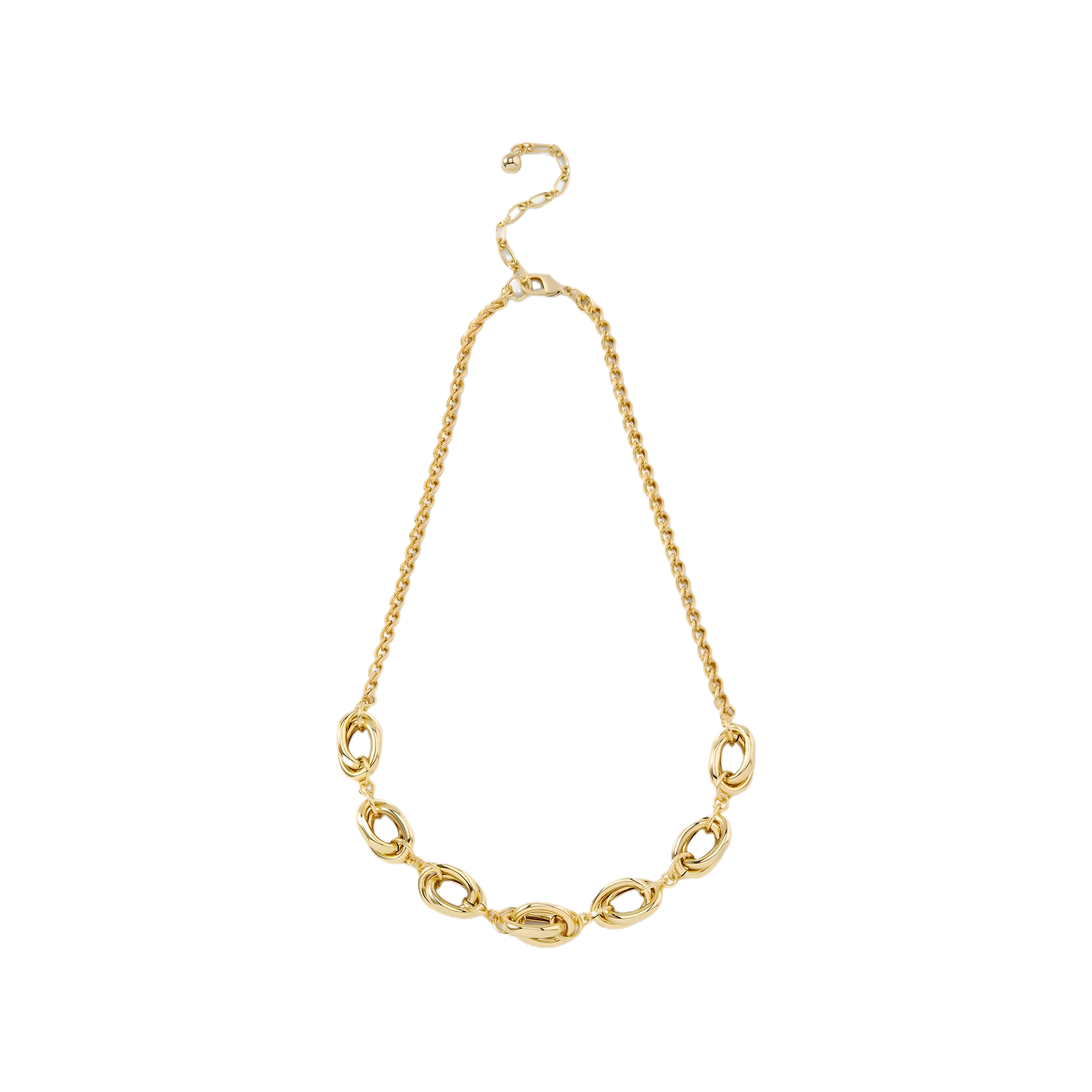 New Astral Interlocking Ovals Gold Necklace, Short - Everbond Gifts