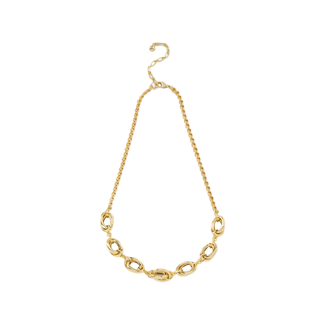 New Astral Interlocking Ovals Gold Necklace, Short - Everbond Gifts