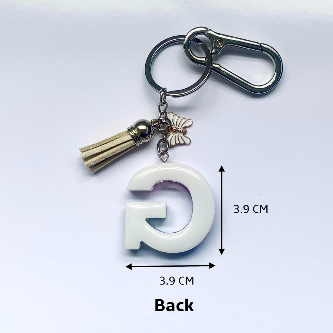 Keychain - Letter G with Carabiner Clip