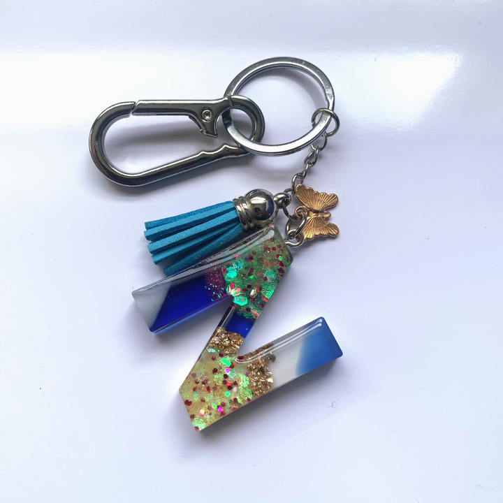 Keychain - Letter N with Carabiner Clip