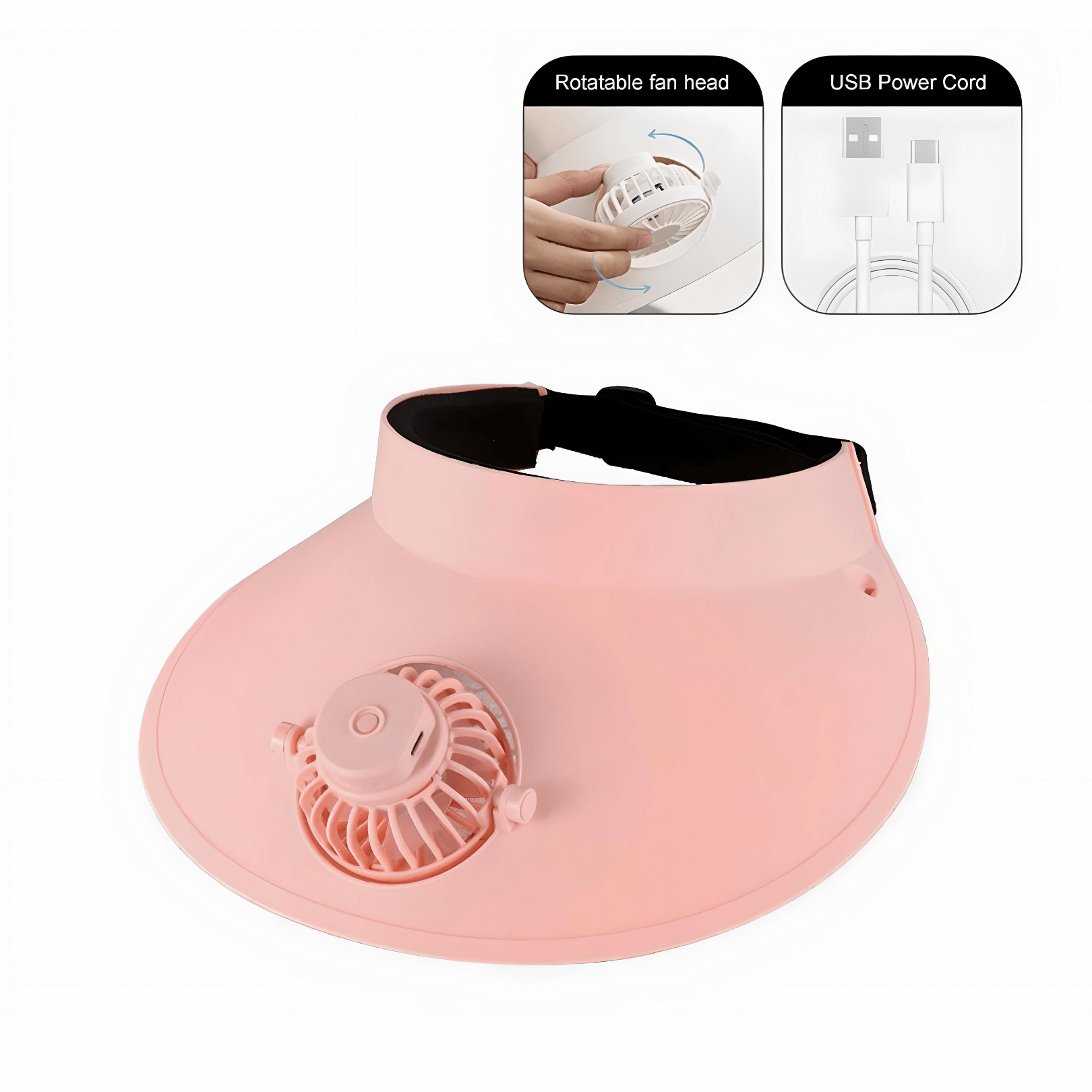 USB Charging Fan Visor Hat – Cooling Sun Protection Summer Hat